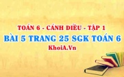 Bài 5 trang 25 SGK Toán 6 tập 1 Cánh Diều